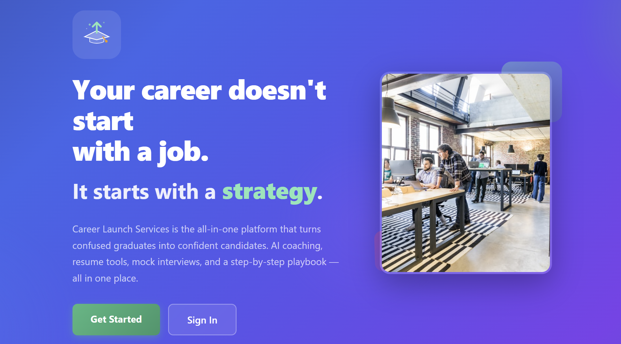Career Launch homepage